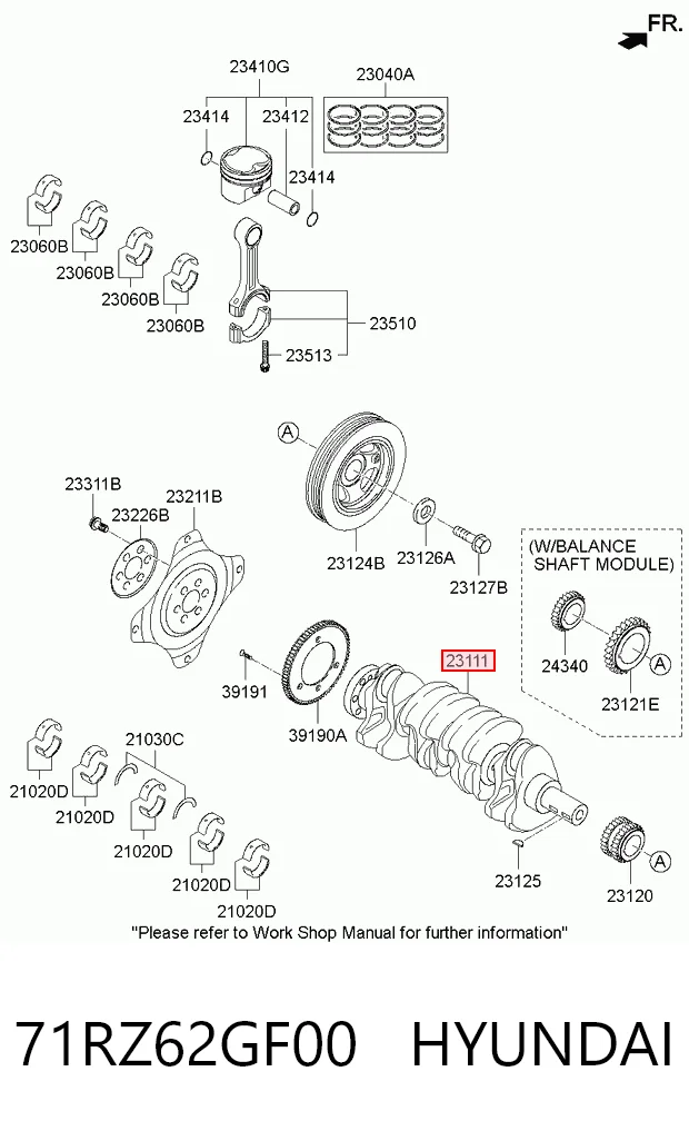 71RZ62GF00 Hyundai/Kia Коленвал двигателя