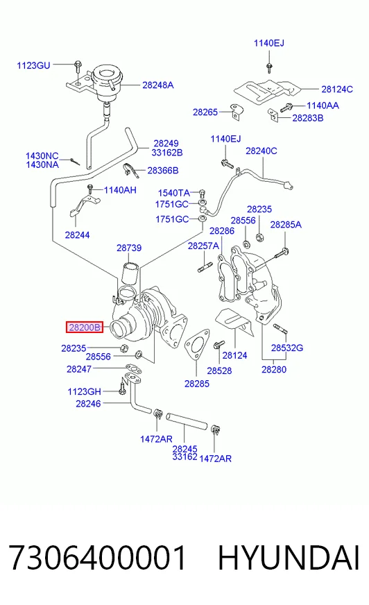 7306400001 Hyundai/Kia Турбонаддув