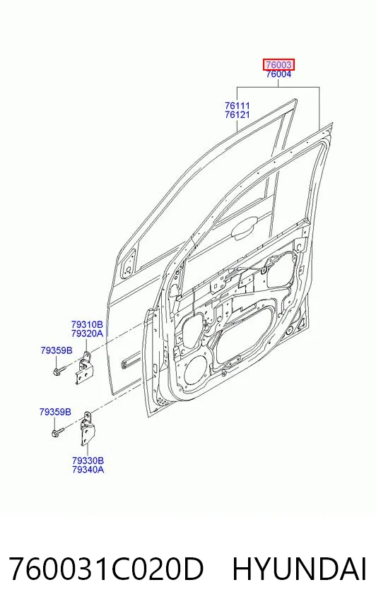 Водительская дверь на Hyundai Getz  