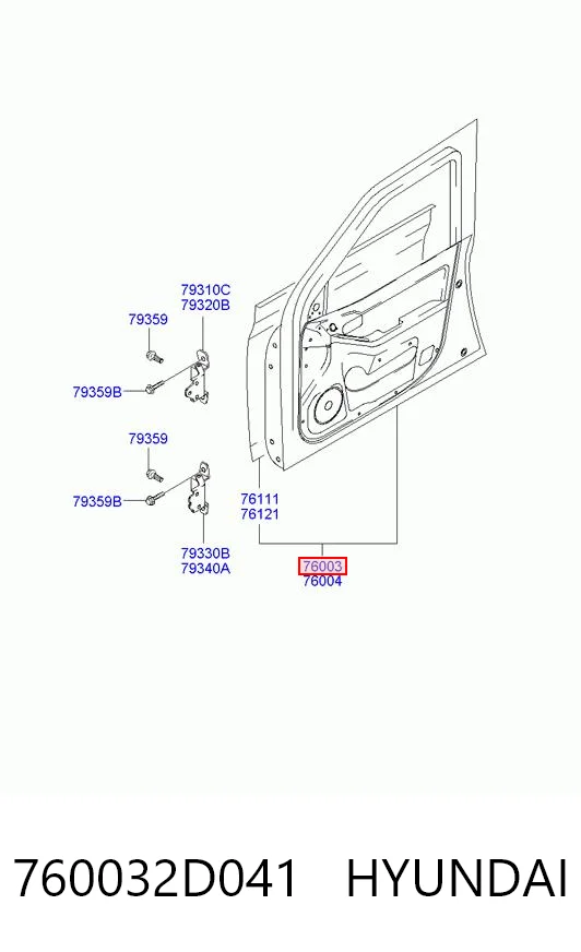 Водительская дверь на Hyundai Elantra III XD