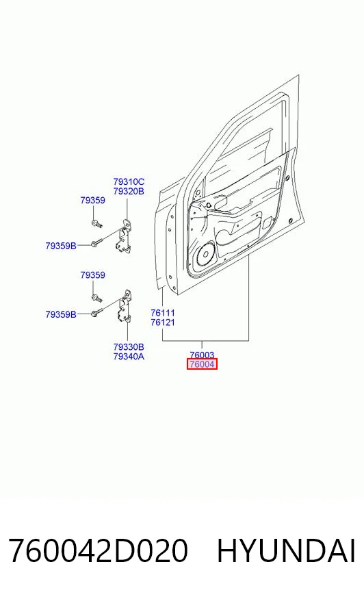 Дверь передняя правая на Hyundai Elantra III XD