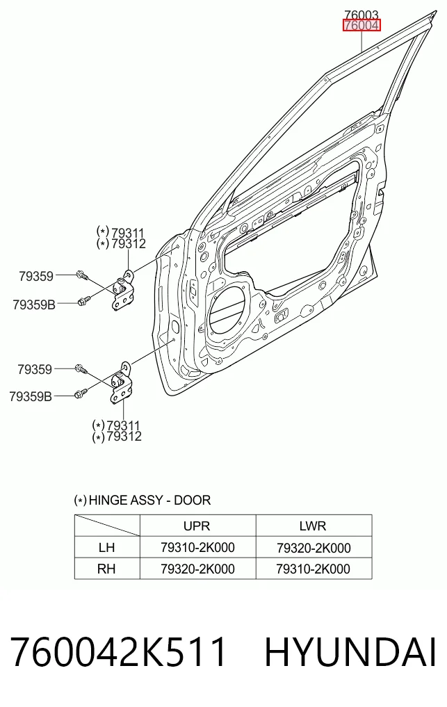 760042K511 Hyundai/Kia