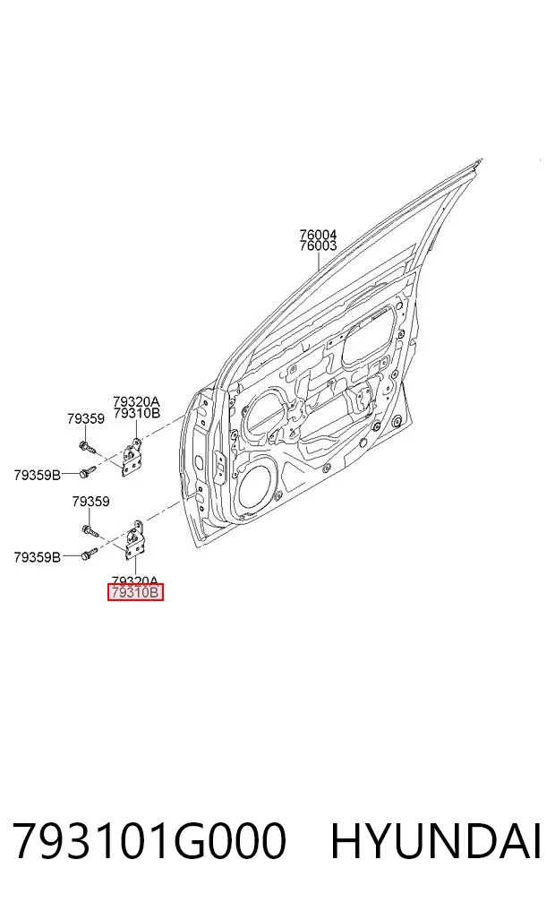 793101G000 Hyundai/Kia Петля передней двери левая