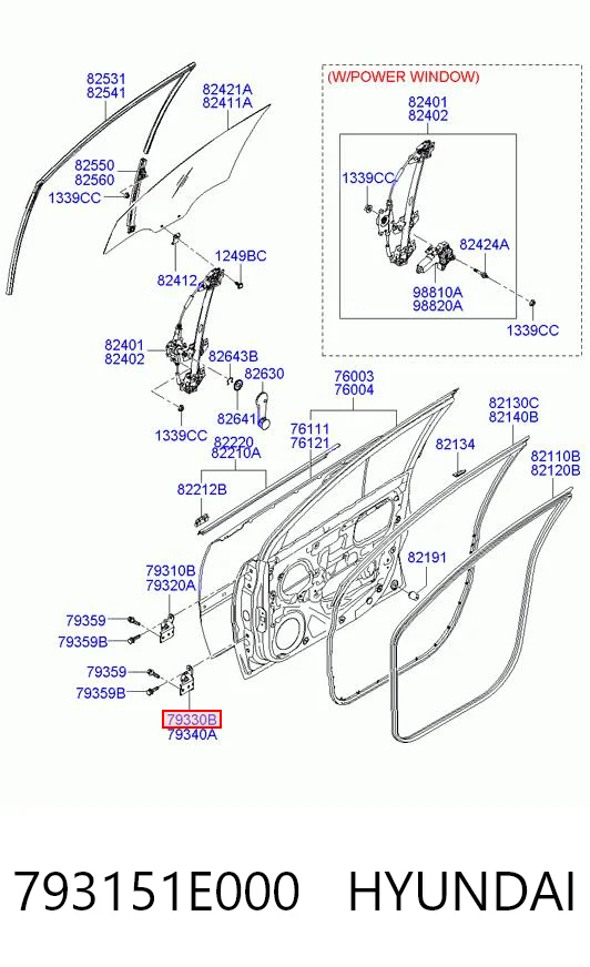 793151E000 Hyundai/Kia Завеса двери передней левой