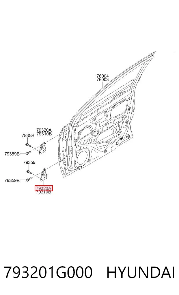 793201G000 Hyundai/Kia Дверной шарнир правый передний