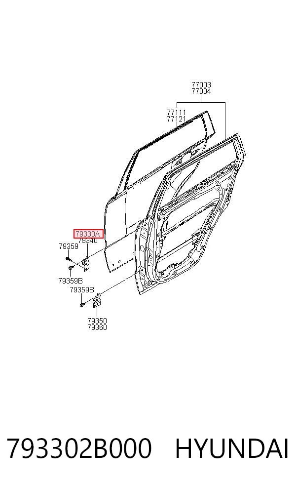 793302B000 Hyundai/Kia Петля задней левой двери