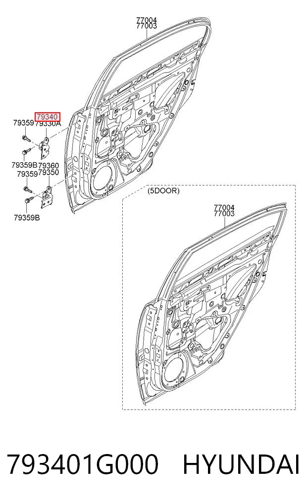 793401G000 Hyundai/Kia Завеса двери задней правой