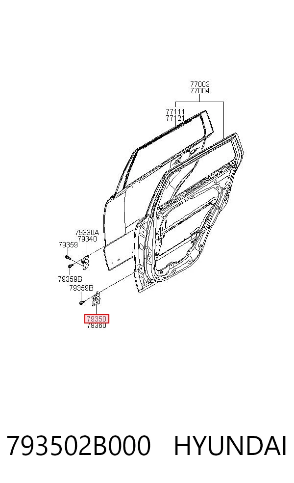 793502B000 Hyundai/Kia Петля задней левой двери