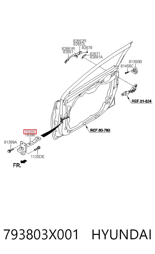 793803X001 Hyundai/Kia Ограничитель открывания двери передний левый