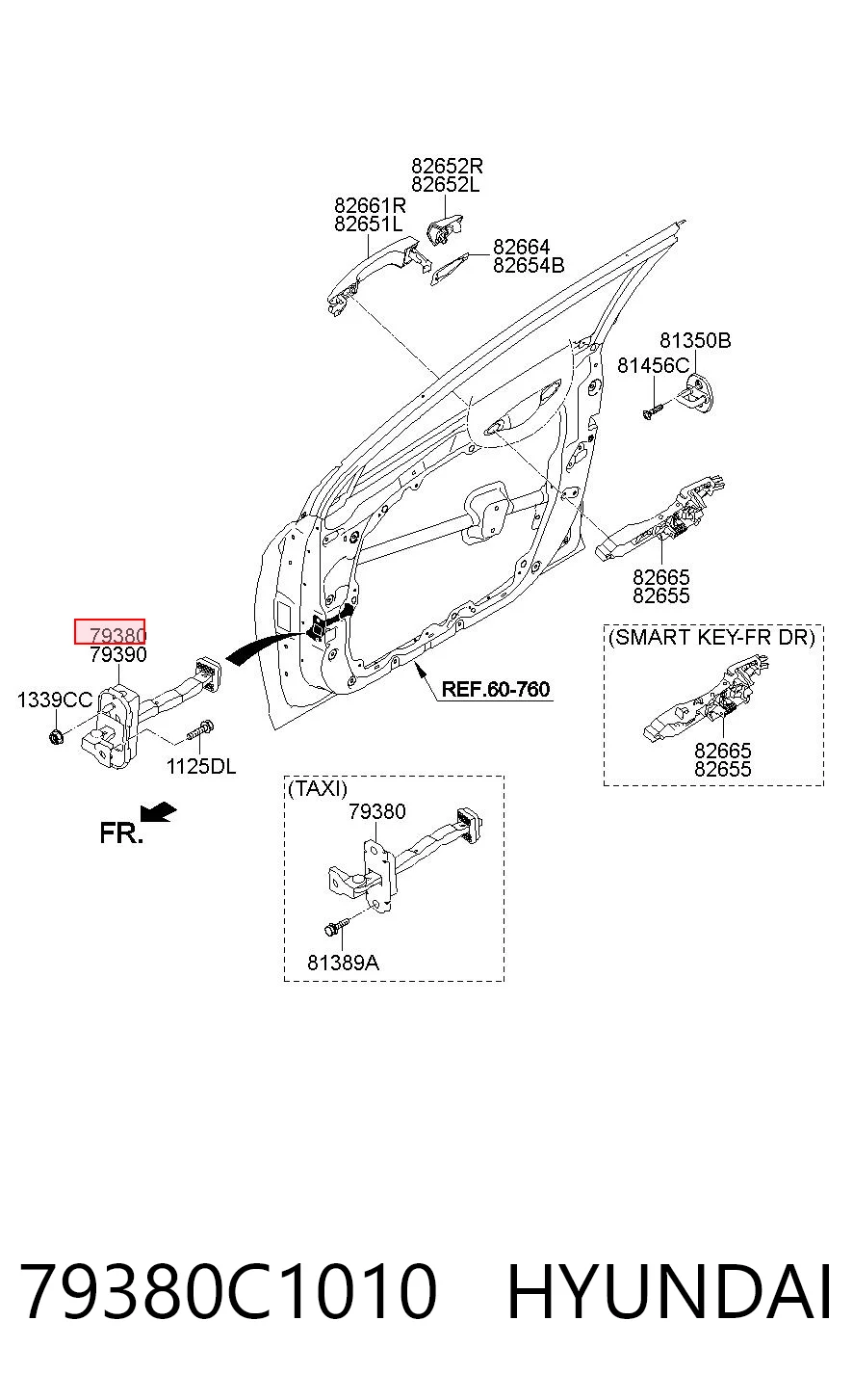 79380C1010 Hyundai/Kia Ограничитель открывания двери передний левый