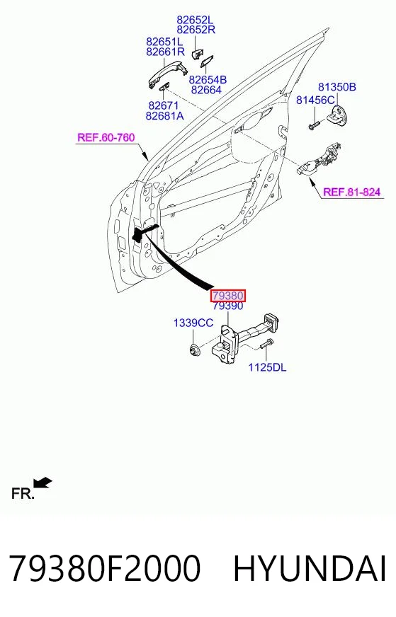 79380F2000 Hyundai/Kia Ограничитель открывания двери передний левый