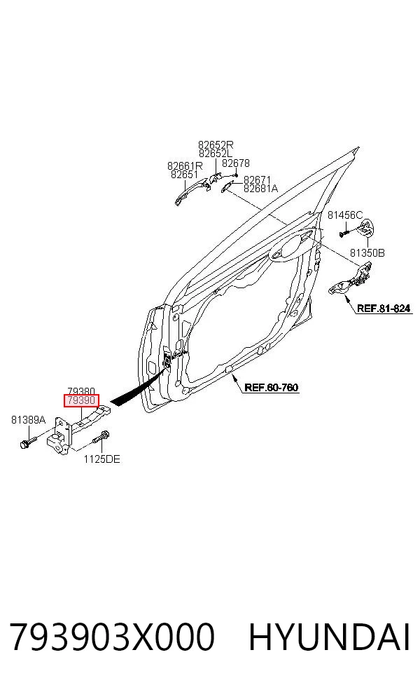 793903X000 Hyundai/Kia Ограничитель открывания двери передний правый