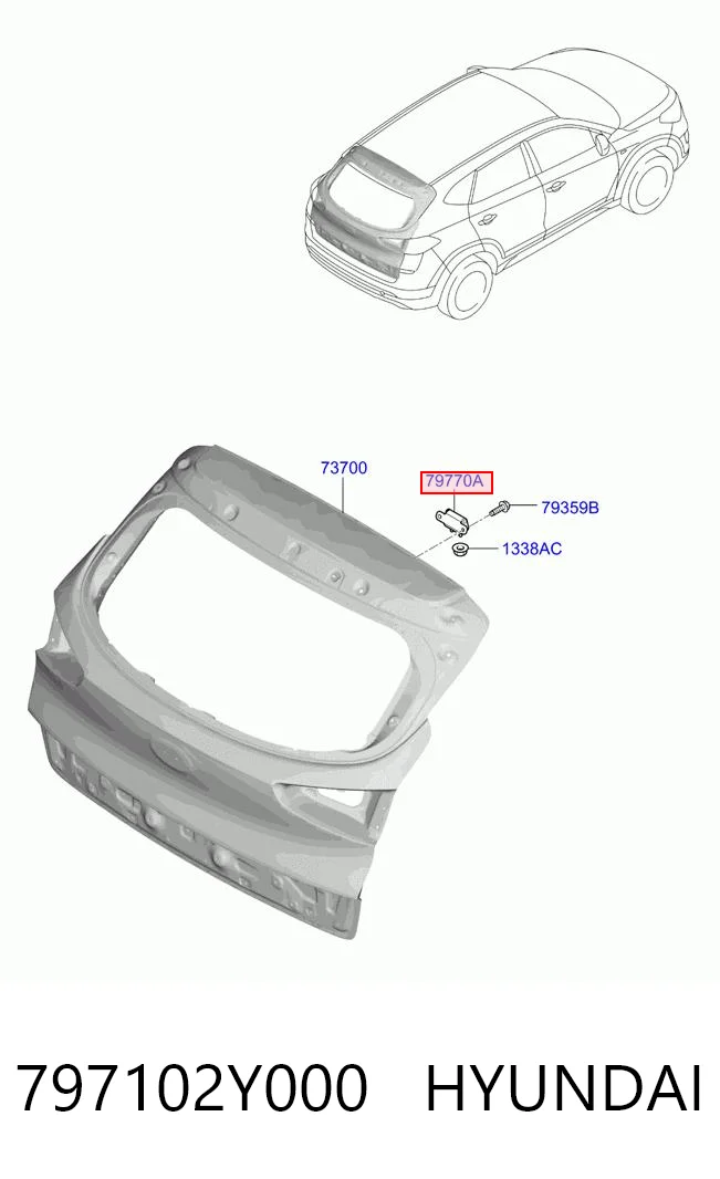 797102Y000 Hyundai/Kia Петля багажника