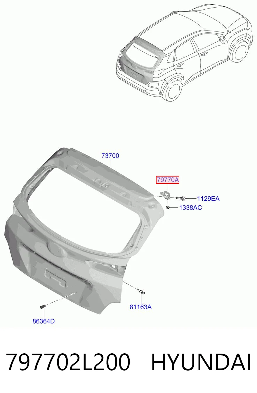 797702L200 Hyundai/Kia Петля багажника