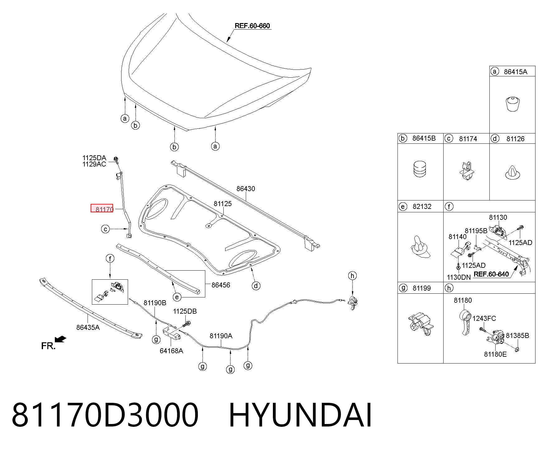 81170D3000 Hyundai/Kia Опора капота