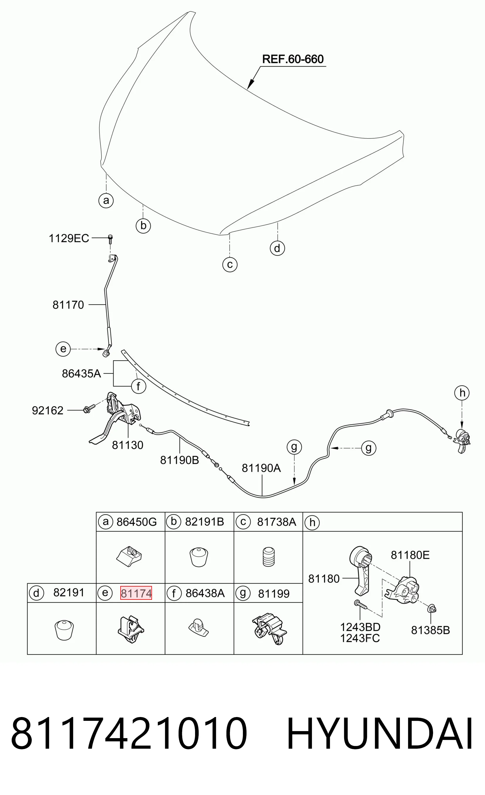 8117421010 Hyundai/Kia Фиксатор упора капота