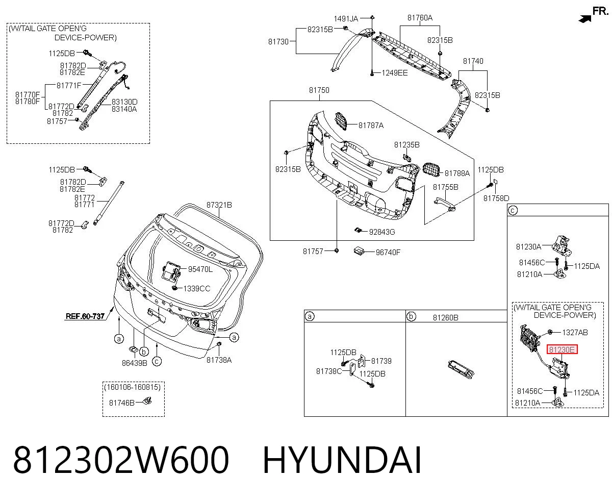 812302W600 Hyundai/Kia Замок пятой двери