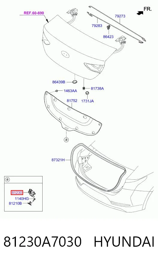 81230A7030 Hyundai/Kia Замок пятой двери