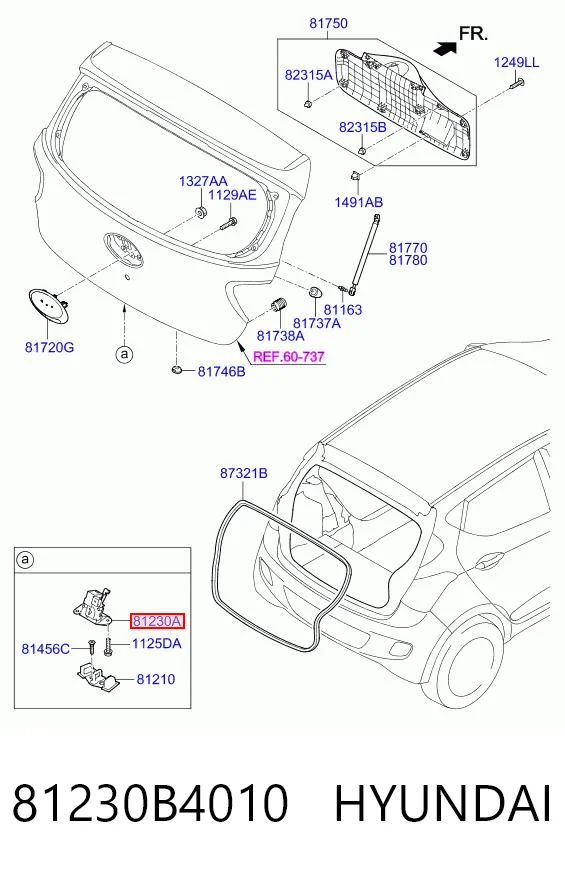 81230B4010 Hyundai/Kia Замок пятой двери