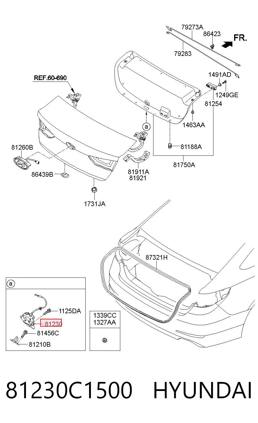 81230C1500 Hyundai/Kia Замок пятой двери