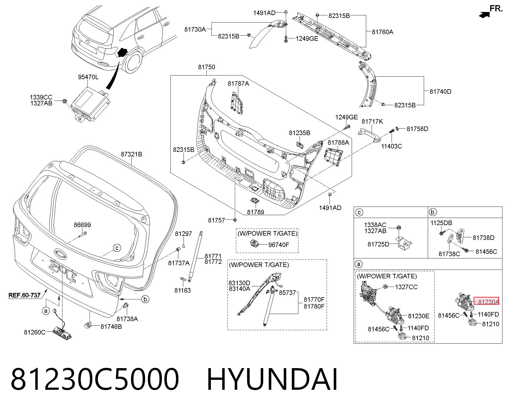 Замок пятой двери на KIA Sorento III C5, UM