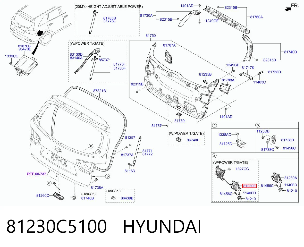 81230C5100 Hyundai/Kia Замок пятой двери