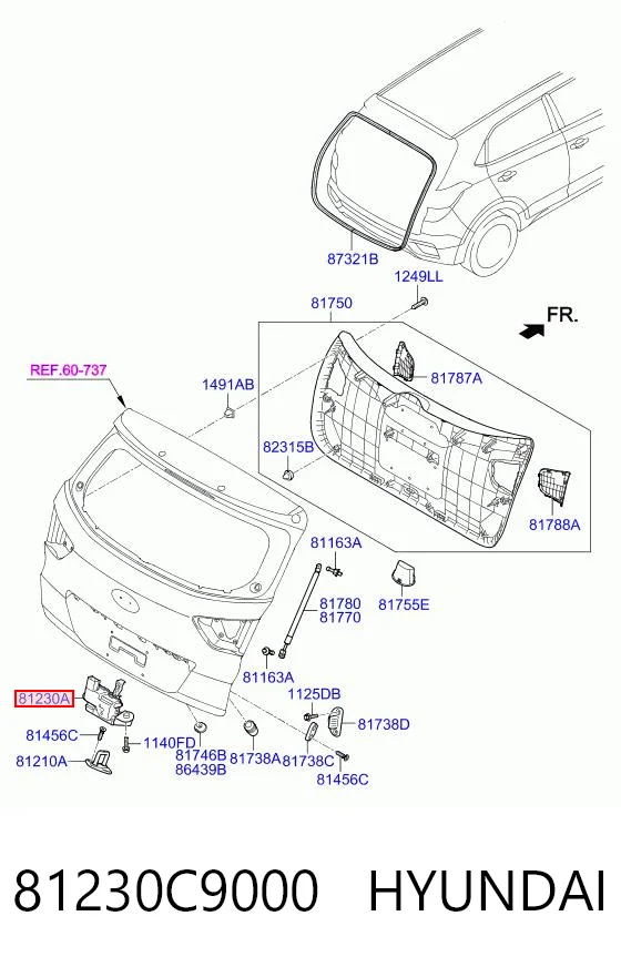 81230C9000 Hyundai/Kia Замок пятой двери