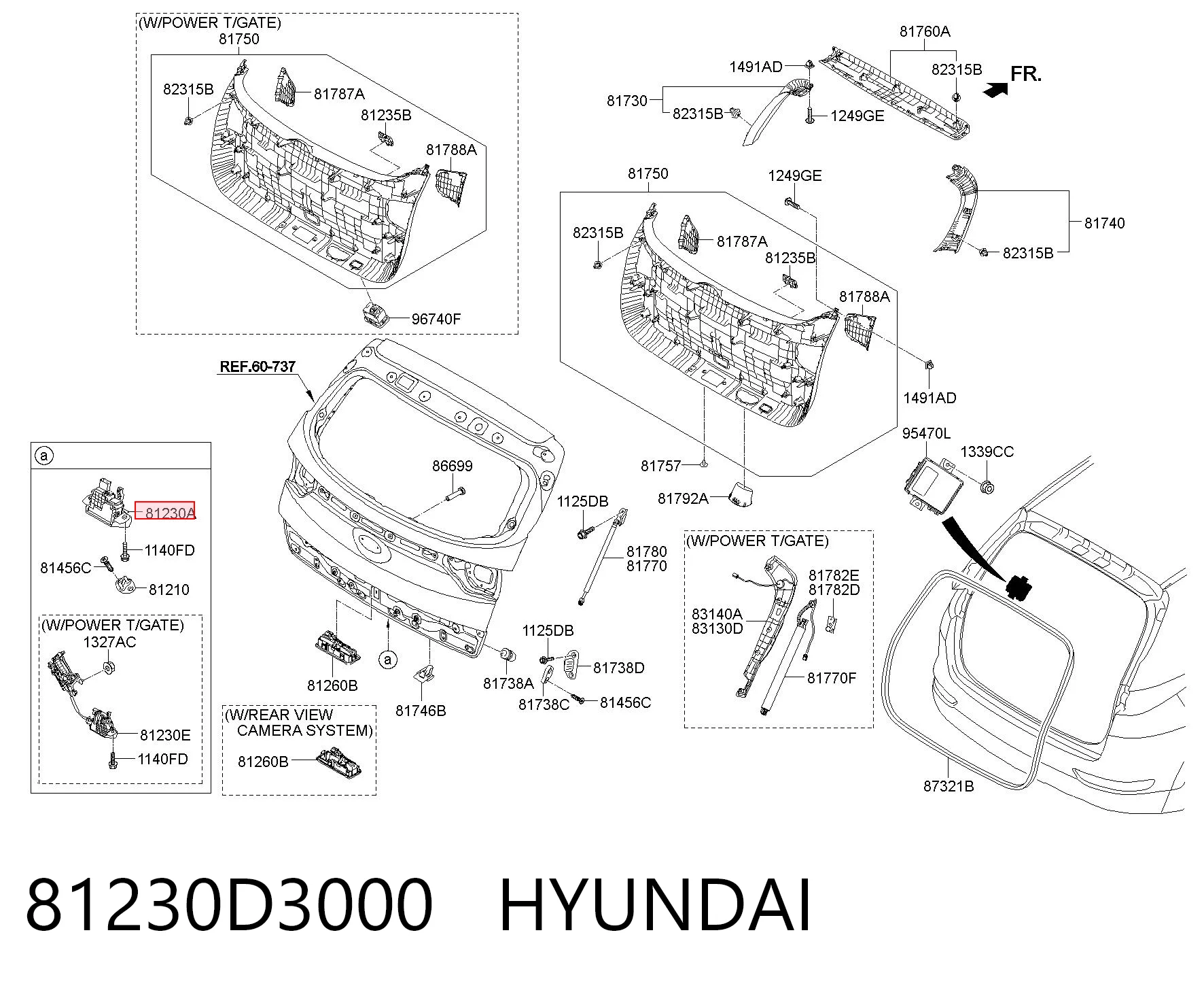 81230D3000 Hyundai/Kia Замок пятой двери