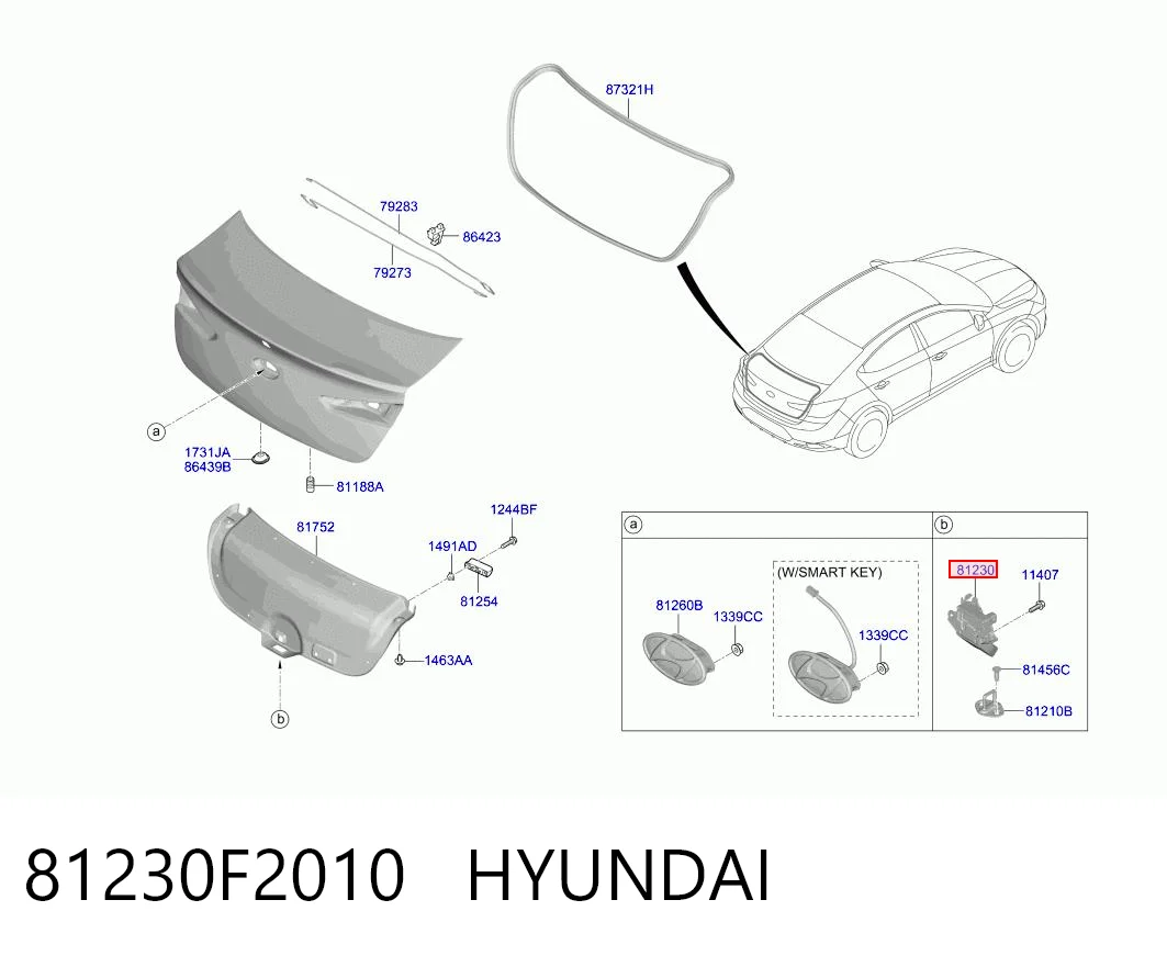 81230F2010 Hyundai/Kia Замок пятой двери