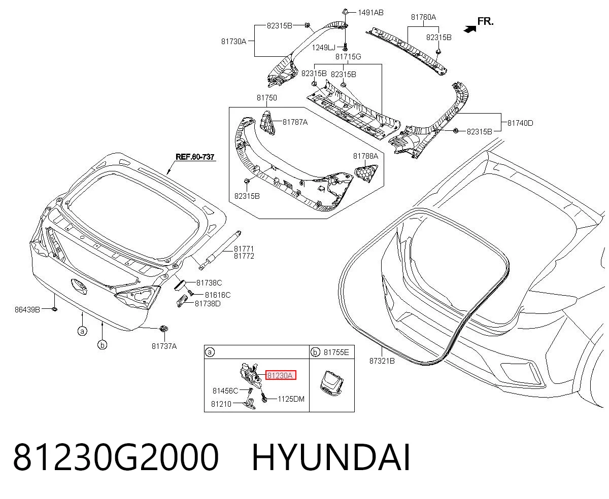 81230G2000 Hyundai/Kia Замок пятой двери