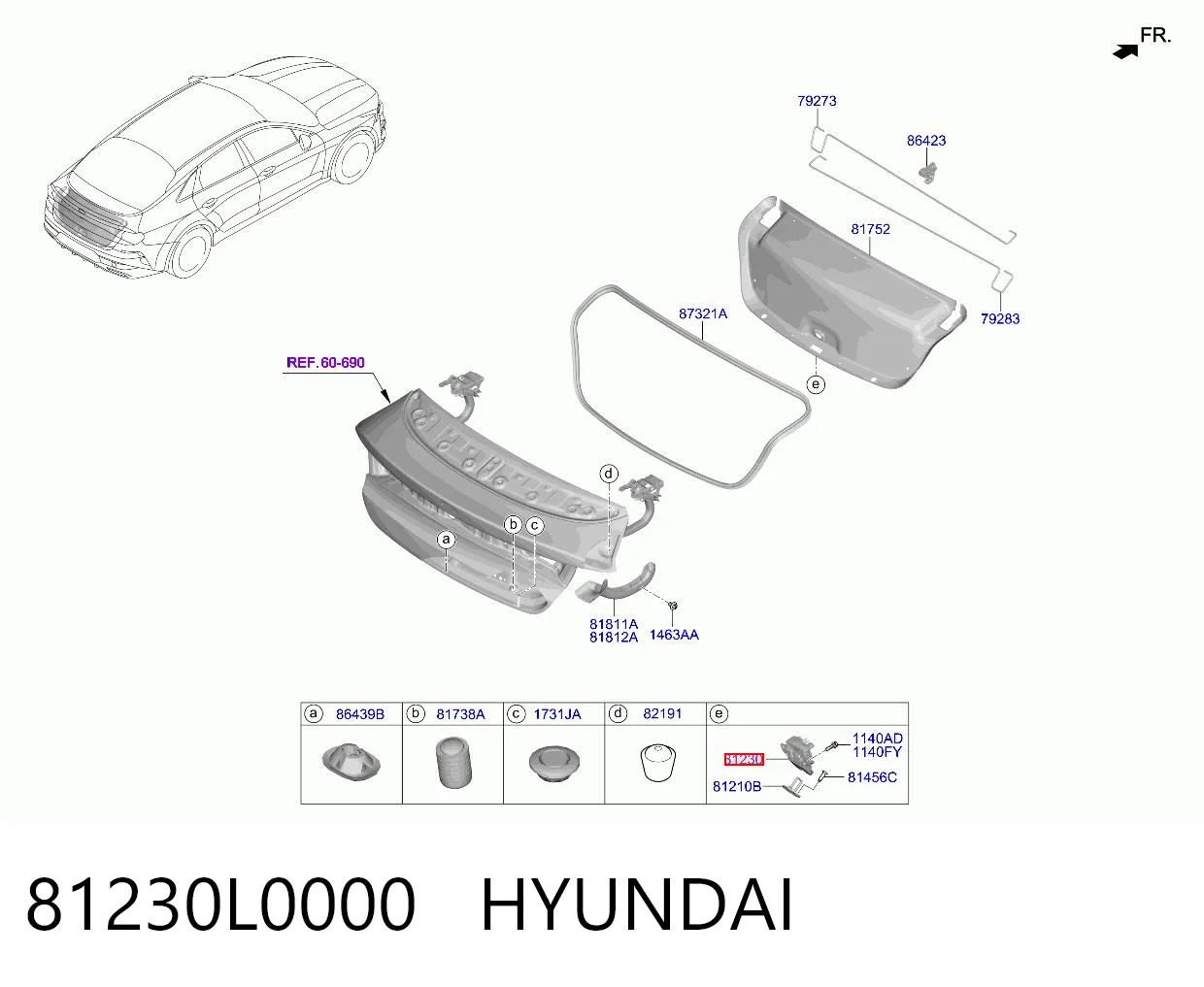 81230L0000 Hyundai/Kia Замок пятой двери