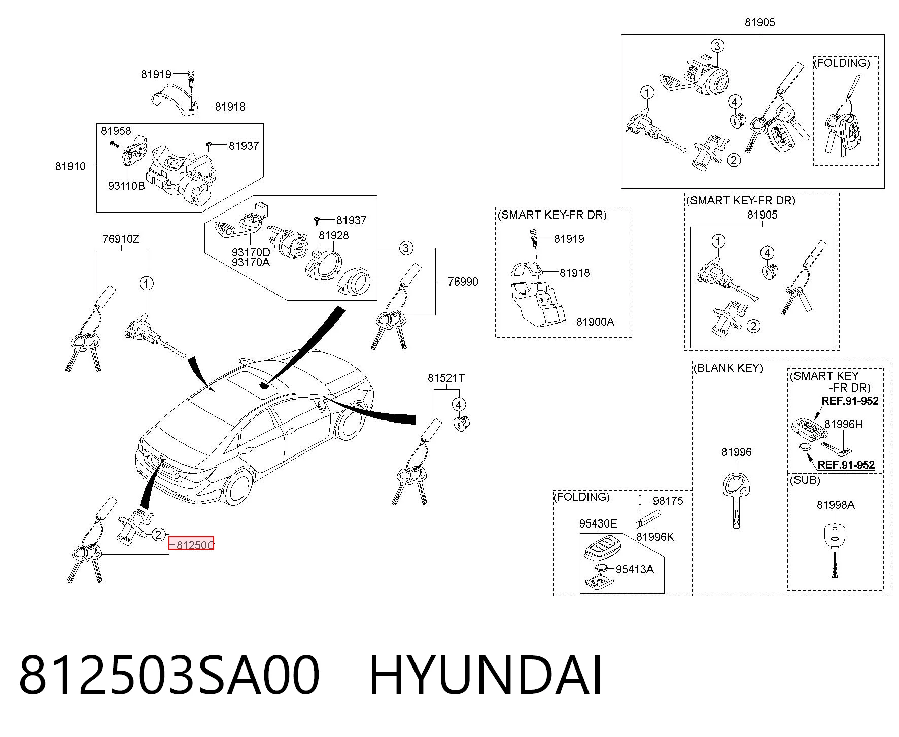 812503SA00 Hyundai/Kia Замок зажигания