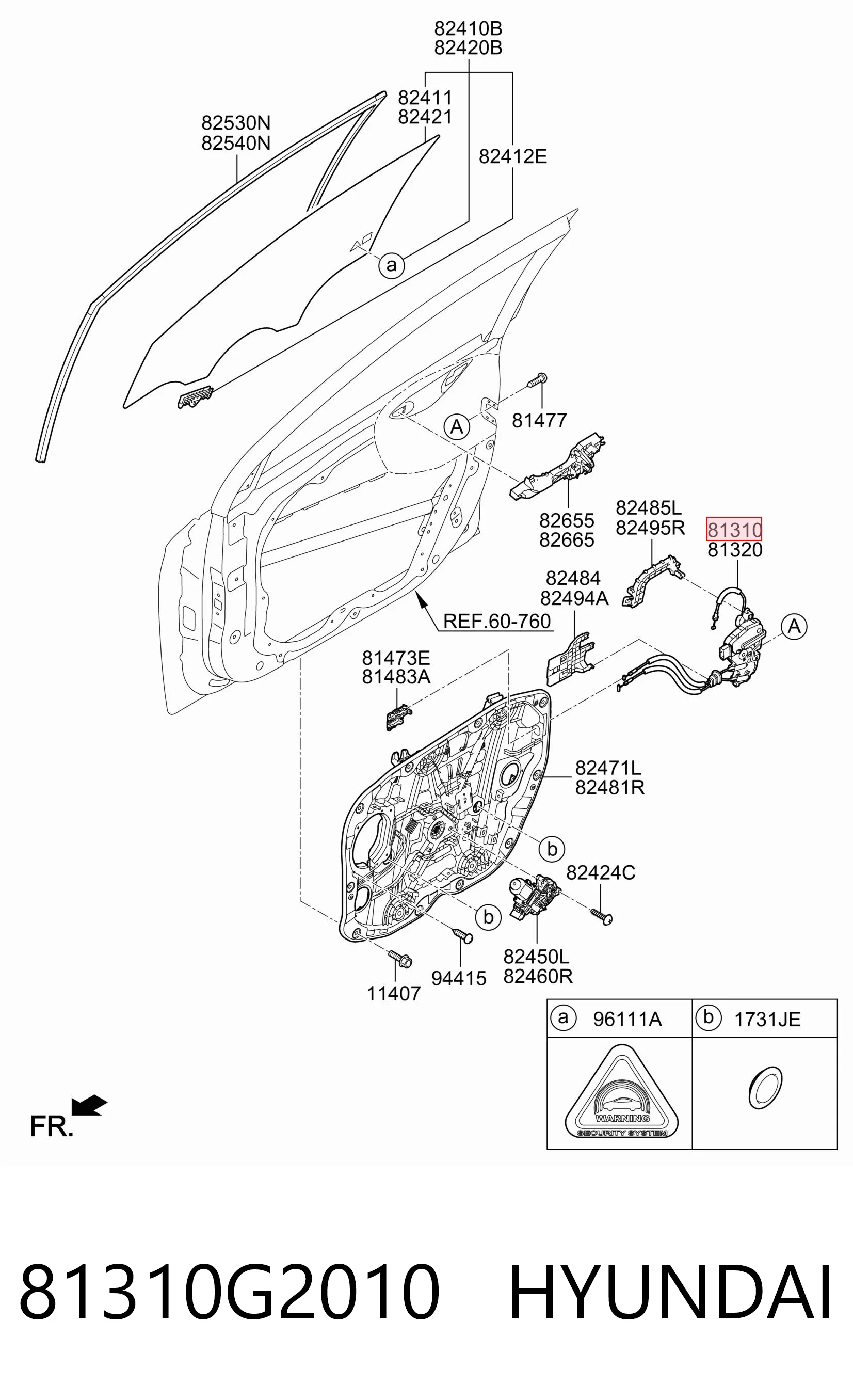 81310G2010 Hyundai/Kia Замок двери водителя