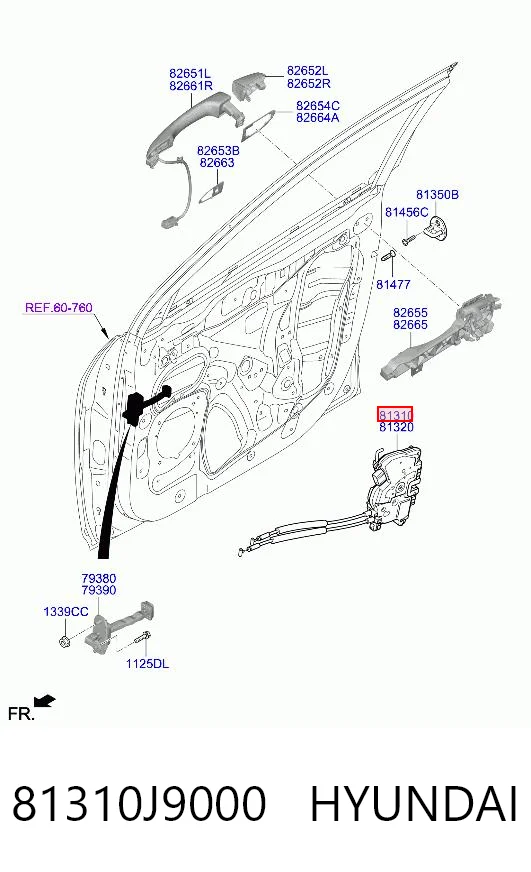 81310J9000 Hyundai/Kia Замок двери водителя