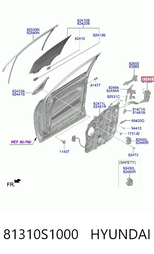 81310S1000 Hyundai/Kia Замок двери водителя