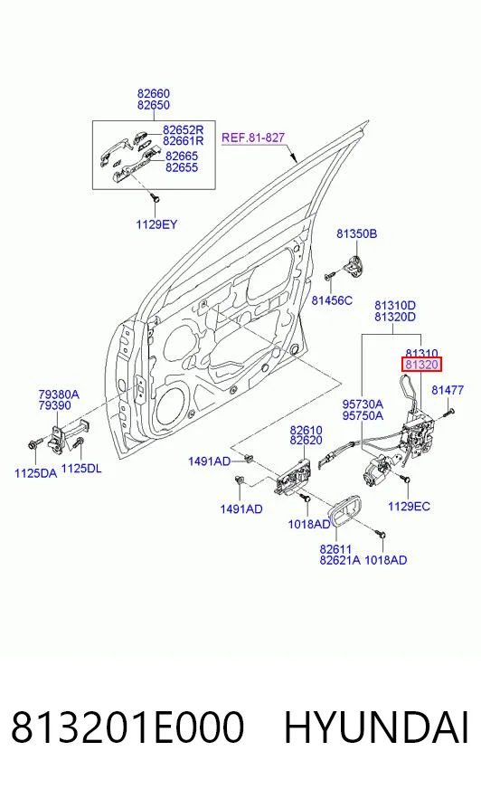 813201E000 Hyundai/Kia Внутренний дверной замок