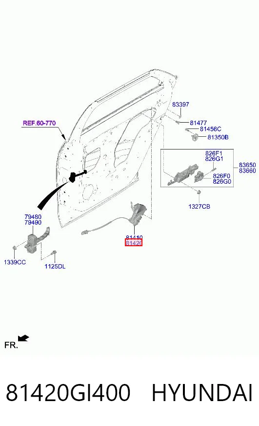 81420GI400 Hyundai/Kia Замок двери задней правой