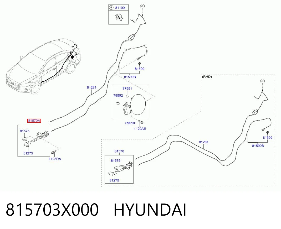815703X000 Hyundai/Kia Ручка открывания замка (лючка) бензобака