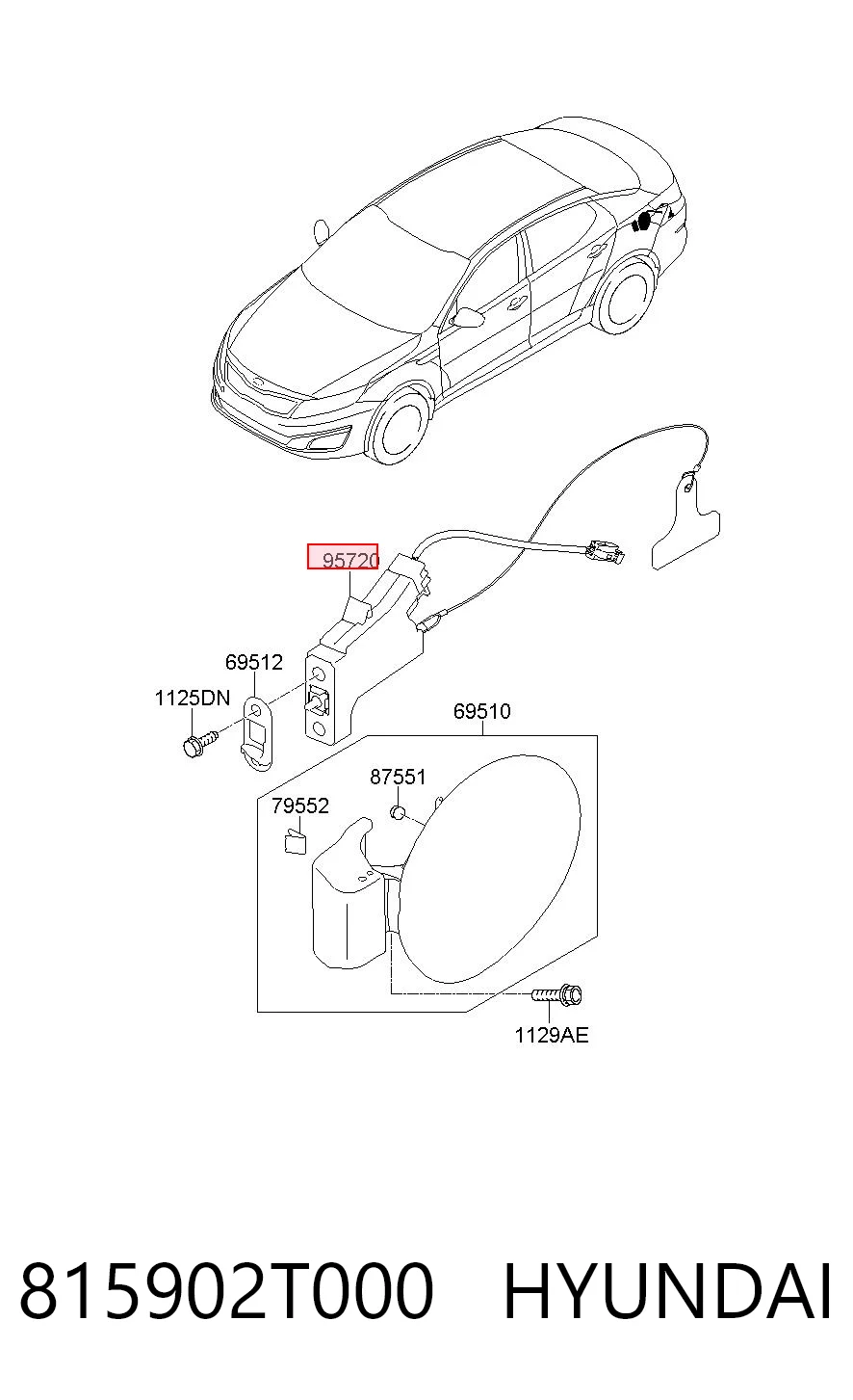 815902T000 Hyundai/Kia Мотор-привод открытия лючка бака