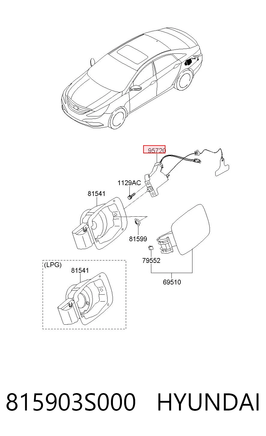 815903S000 Hyundai/Kia Личинка замка топливного бака