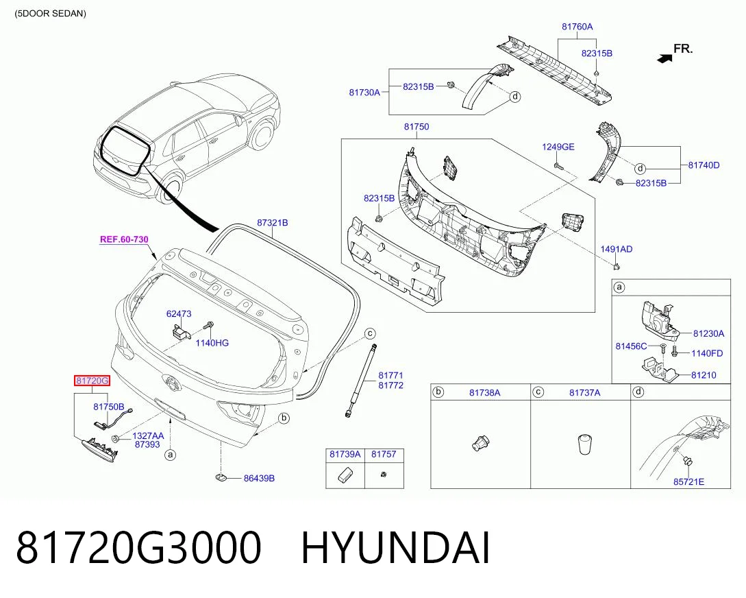 81720G3000 Hyundai/Kia Кнопка привода замка крышки багажника (двери 3/5-й (ляды)