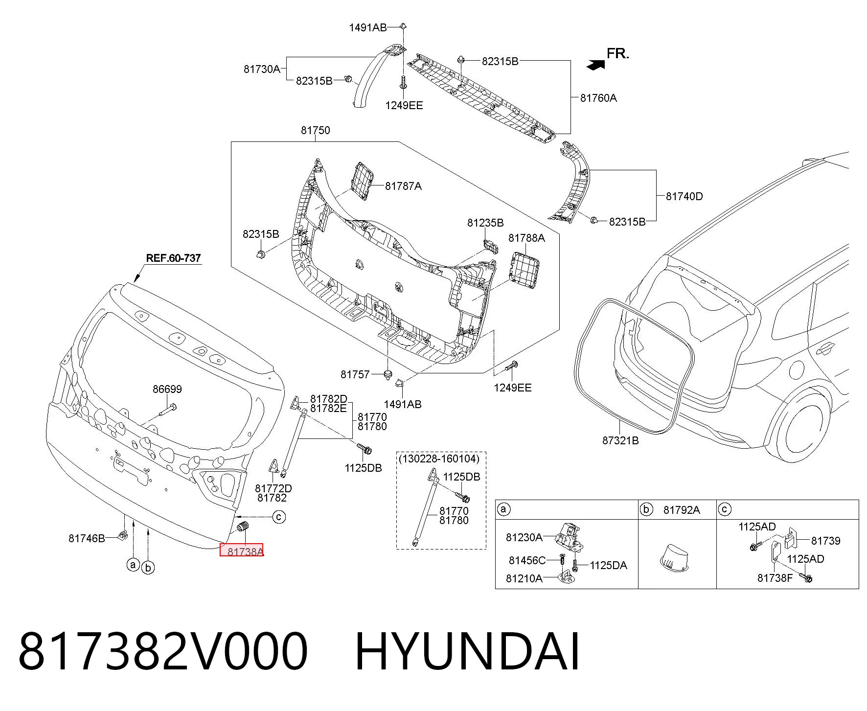817382V000 Hyundai/Kia Буфер/отбойник капота