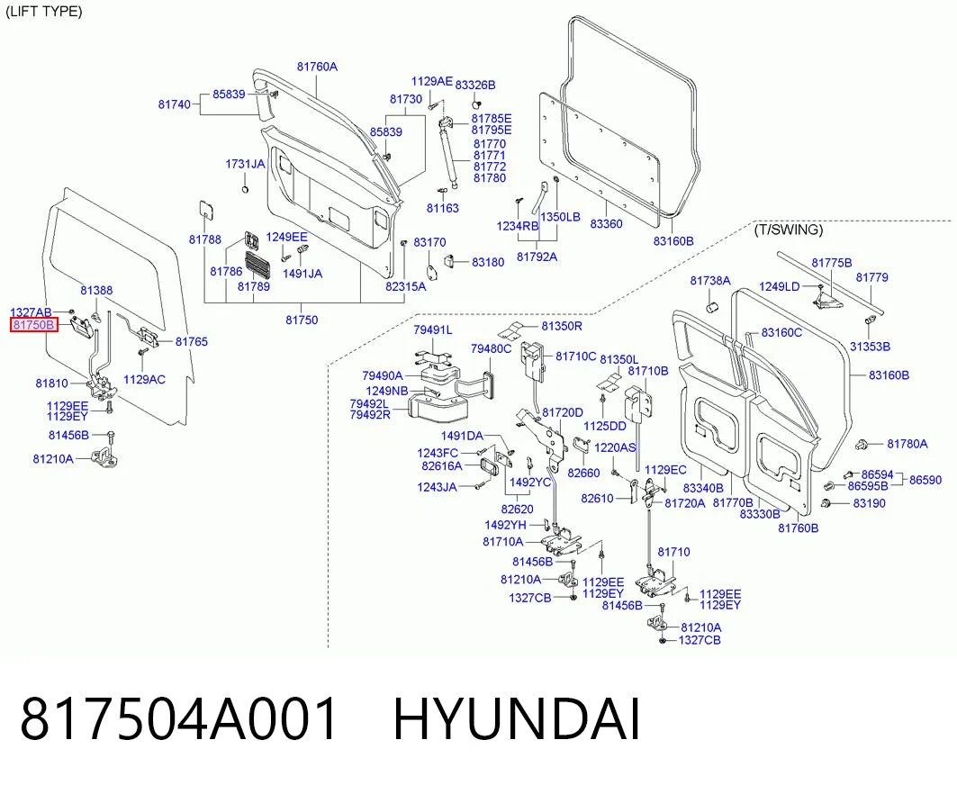817504A001 Hyundai/Kia Ручка багажника