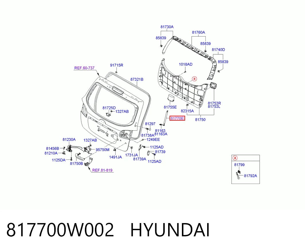 817700W002 Hyundai/Kia Амортизатор крышки багажника