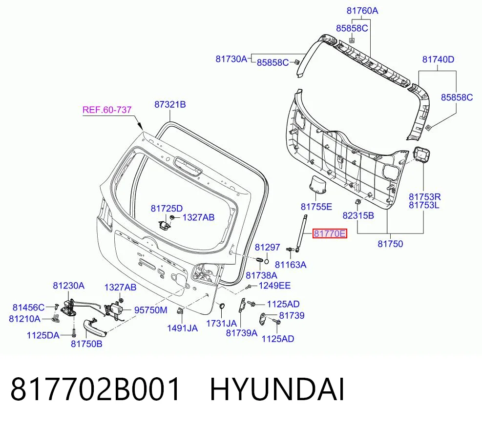 817702B001 Hyundai/Kia Амортизатор крышки багажника