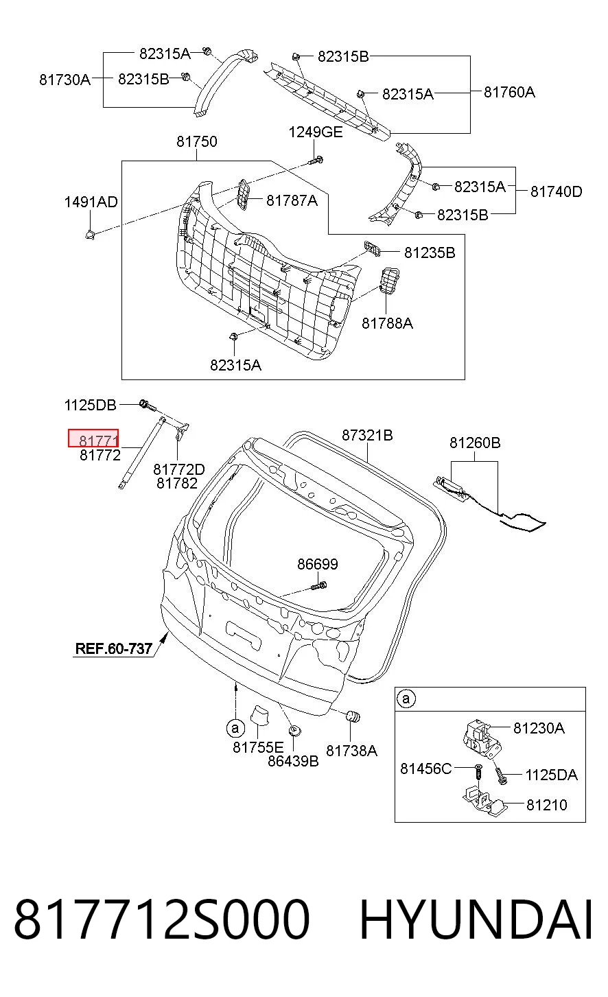 817712S000 Hyundai/Kia Амортизатор крышки багажника