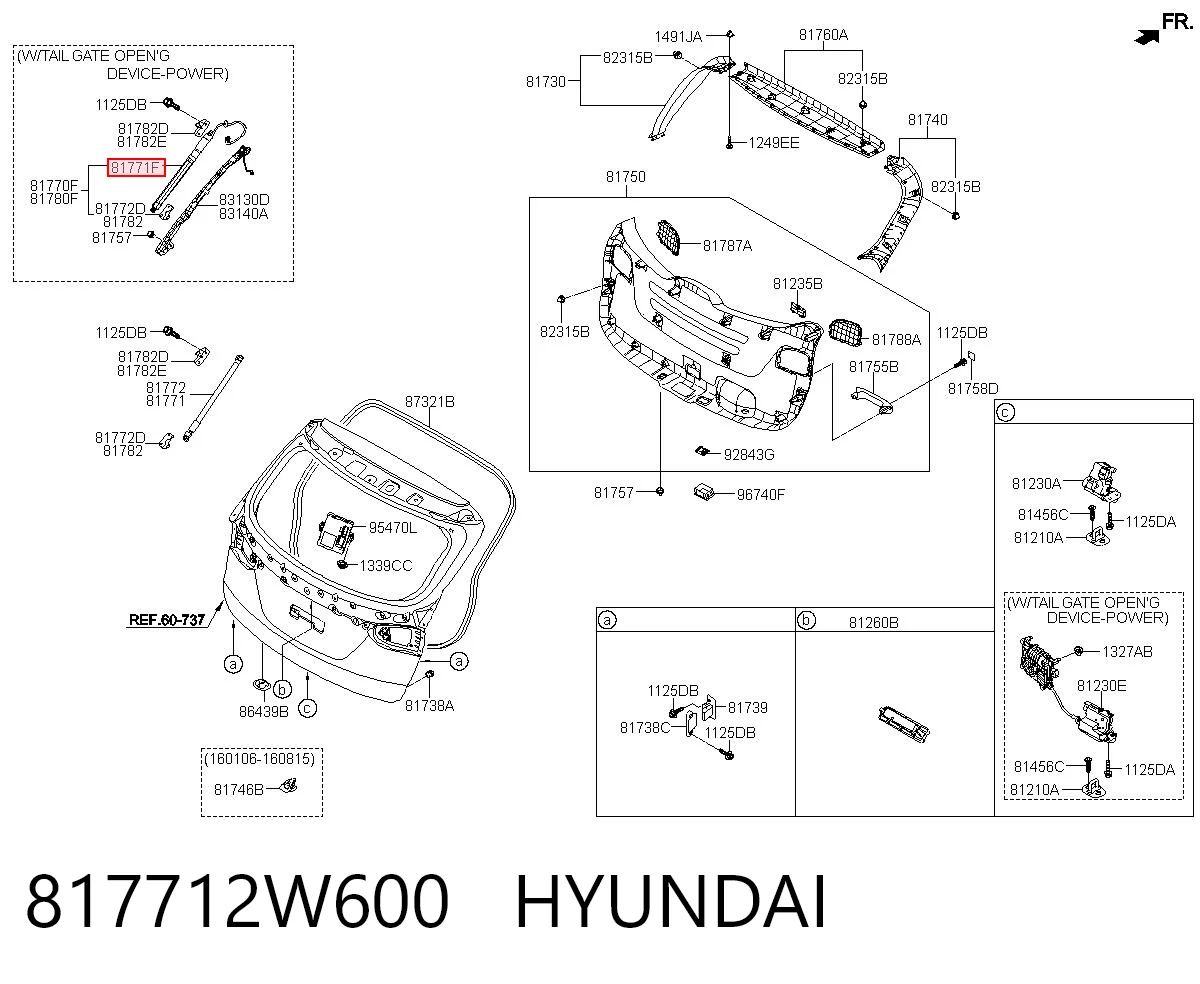 817712W600 Hyundai/Kia Амортизатор крышки багажника
