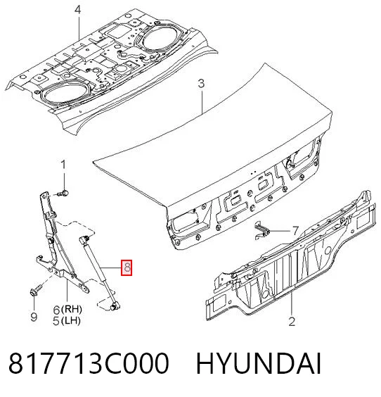 817713C000 Hyundai/Kia Амортизатор крышки багажника