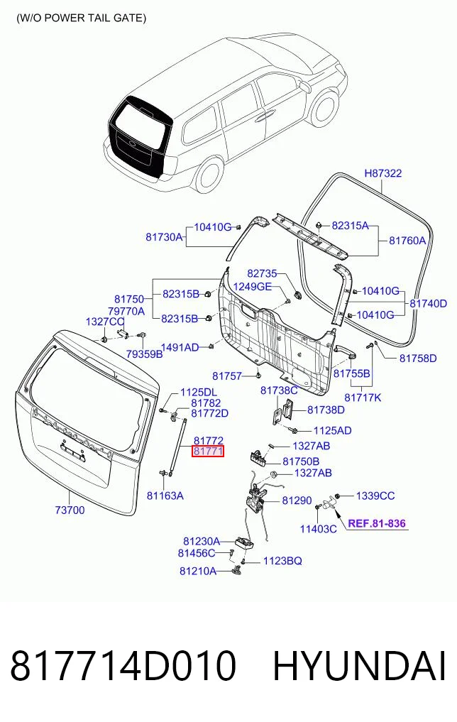 817714D010 Hyundai/Kia Амортизатор крышки багажника