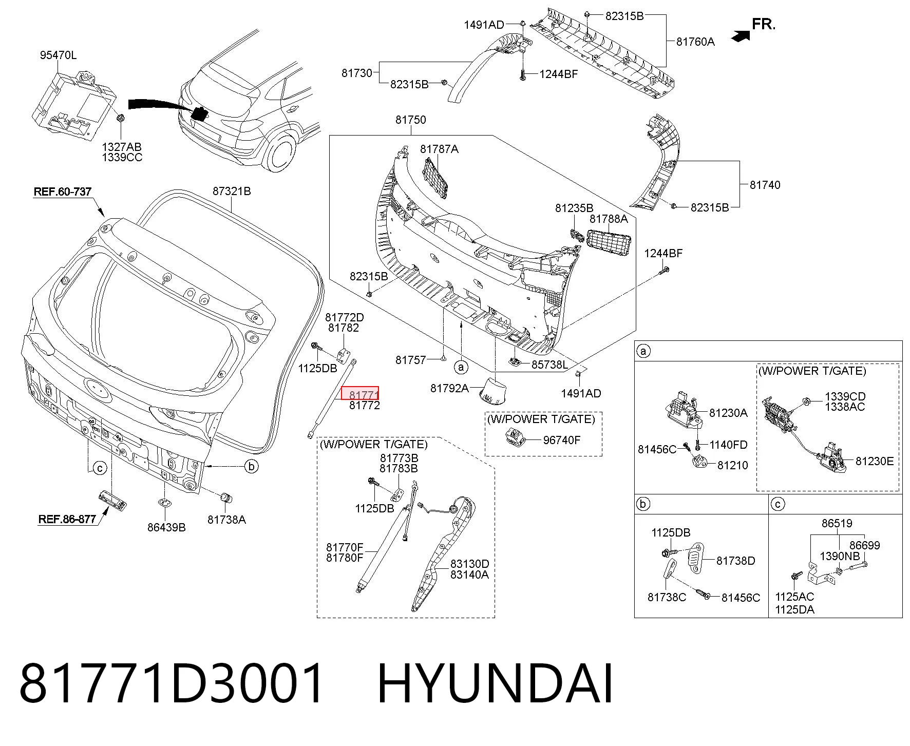81771D3001 Hyundai/Kia Амортизатор крышки багажника